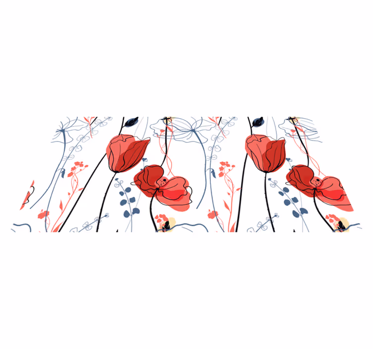 Crimson Blossom Grace floral rug - TenStickers