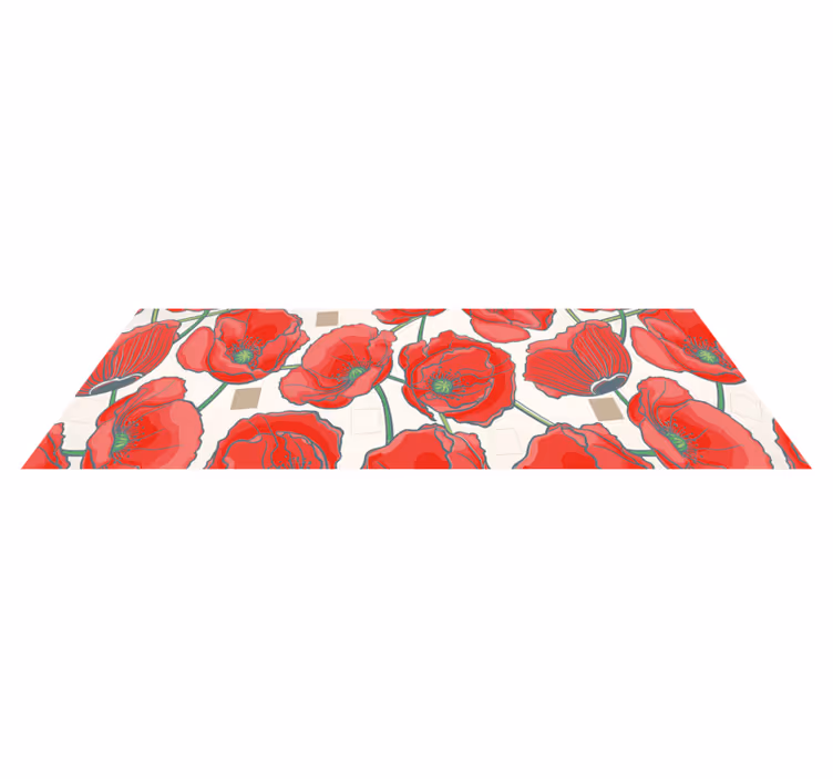 Crimson Blossom Sophistication floral rug - TenStickers