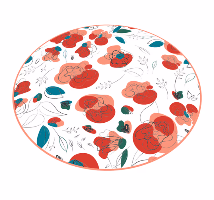 Thriving Botanical Component floral rug - TenStickers