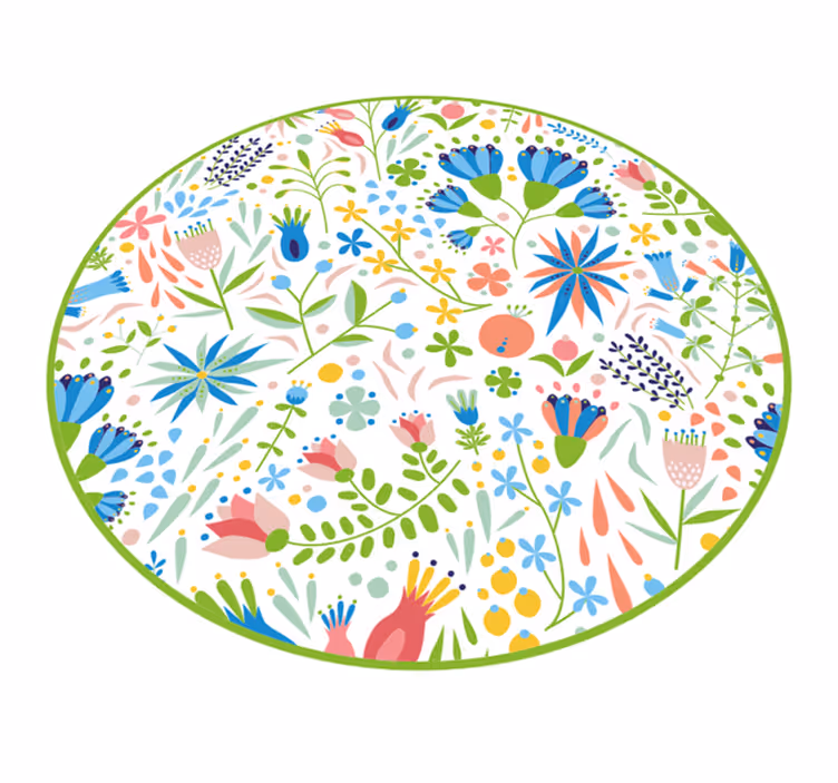 Floral Patterns Delight circular rug - TenStickers