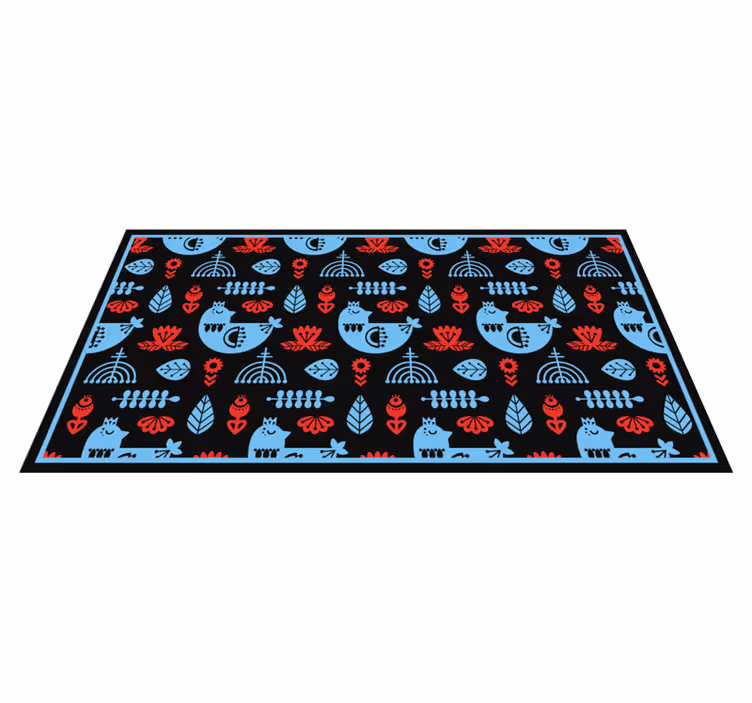 Colorful folk patterns animal mat - TenStickers