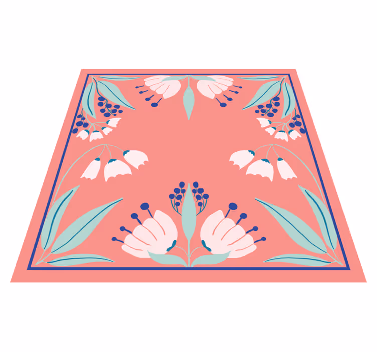 Delicate pattern of Polish flowers  floral rug - TenStickers
