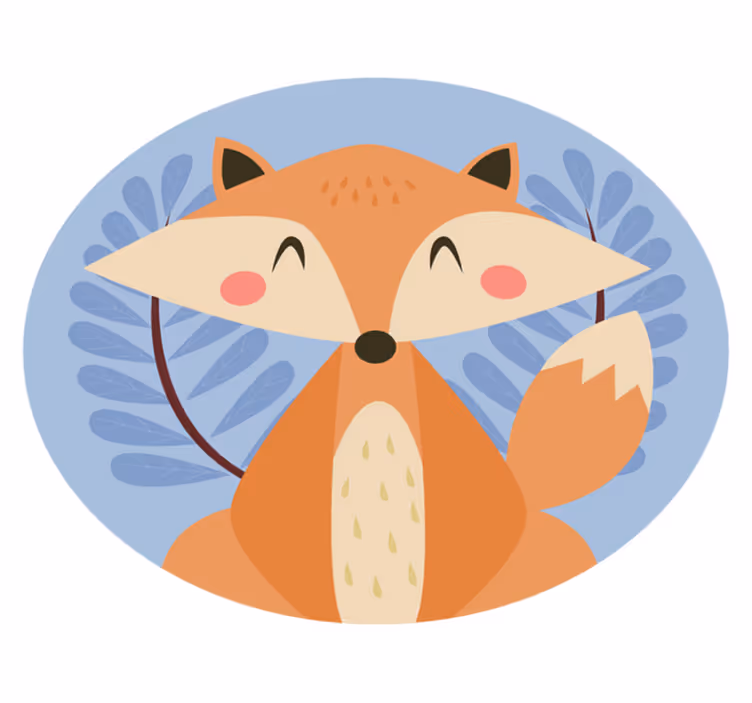 Smart fox pastel colours animal rug - TenStickers