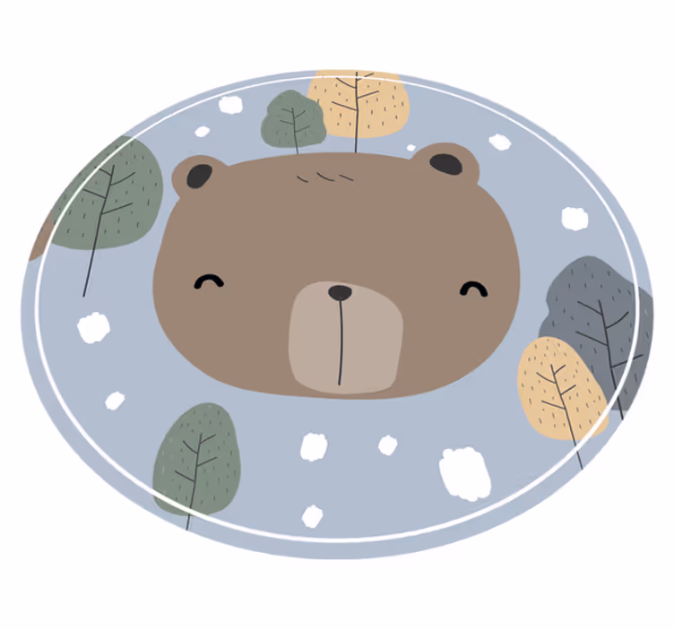 Happy Bear Face kids carpet - TenStickers