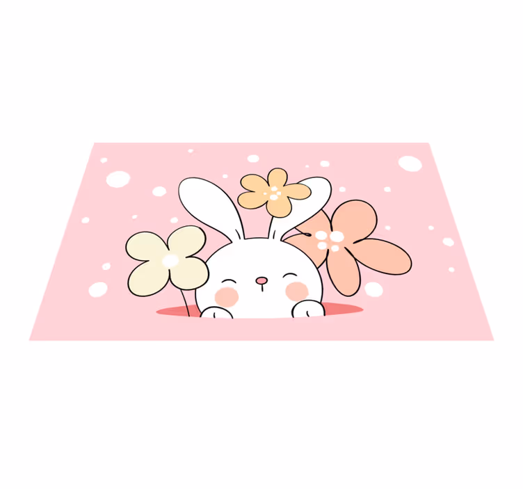 Baby bunny illustration kids carpet - TenStickers