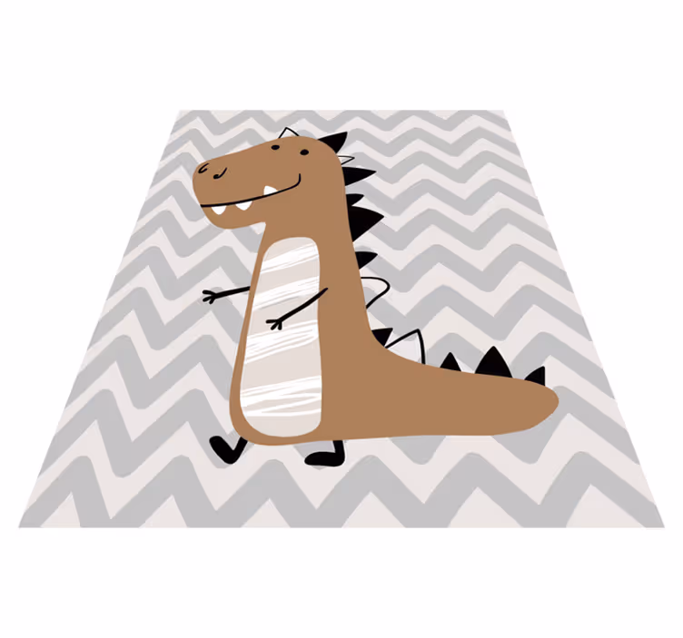 Brown baby T-Rex kids rug - TenStickers