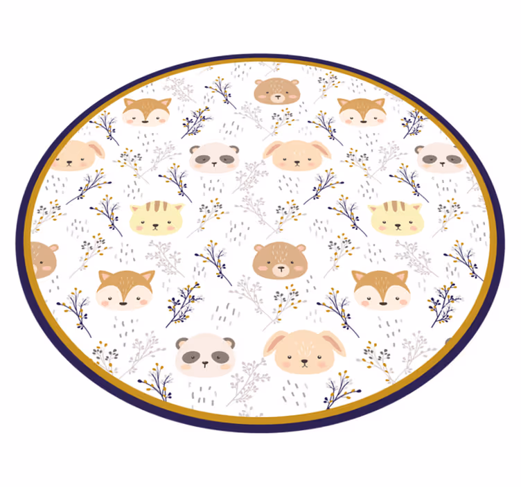 Adorable forest creatures kids carpet - TenStickers