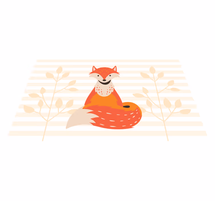 Cute Fox Illustration kids carpet - TenStickers
