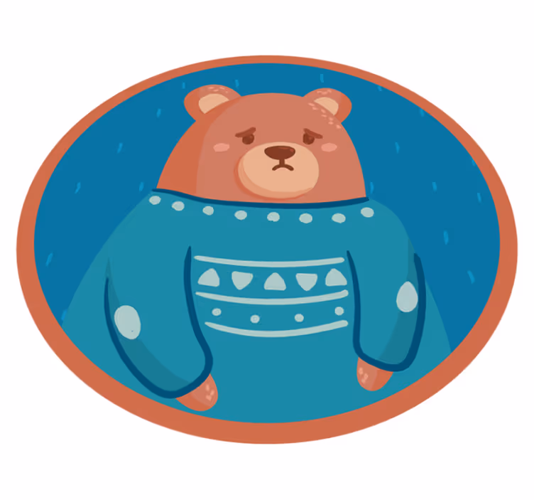 Sad Bear Sweater nursery rug - TenStickers