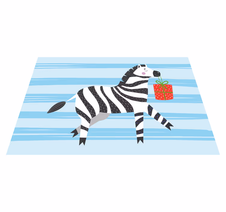 Zebra with gift animal mat - TenStickers