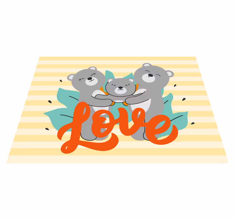 Bear Family Love kids carpet - TenStickers