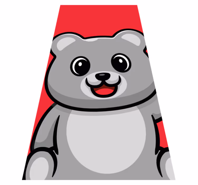 Cheerful Bear Face kids carpet - TenStickers