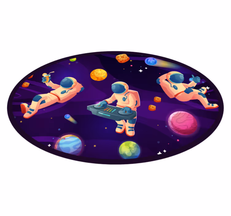 Astronaut party design star rug - TenStickers