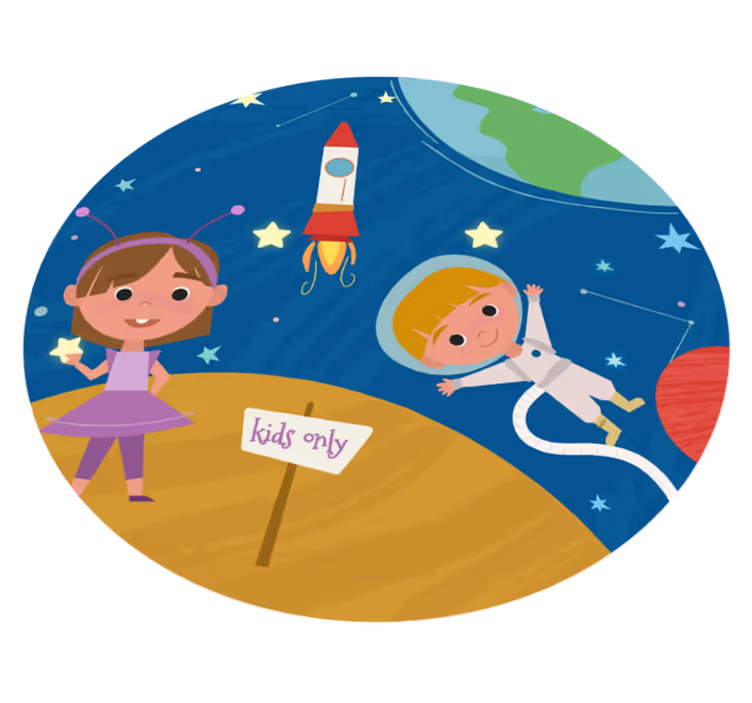 Space Adventure Fun game rug - TenStickers