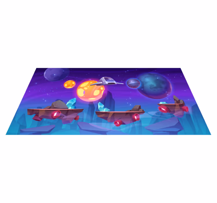 Intergalactic adventure kids rug - TenStickers