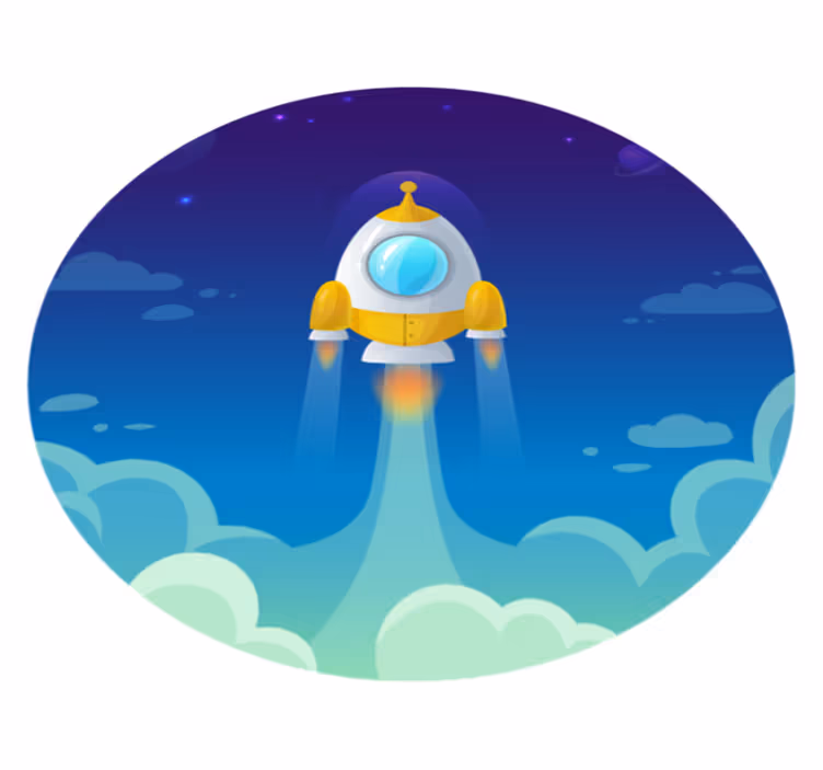 Rocket Launch Scene star rug - TenStickers