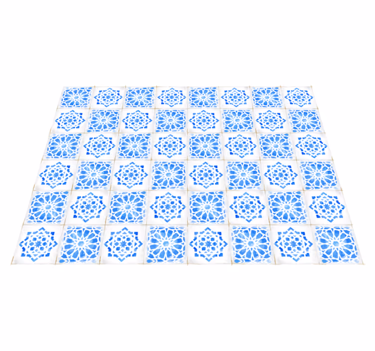 Intricate Blue Patterns tile carpet - TenStickers