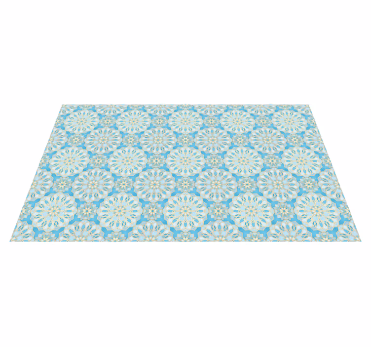 Mandala blue tiles bathroom flooring - TenStickers
