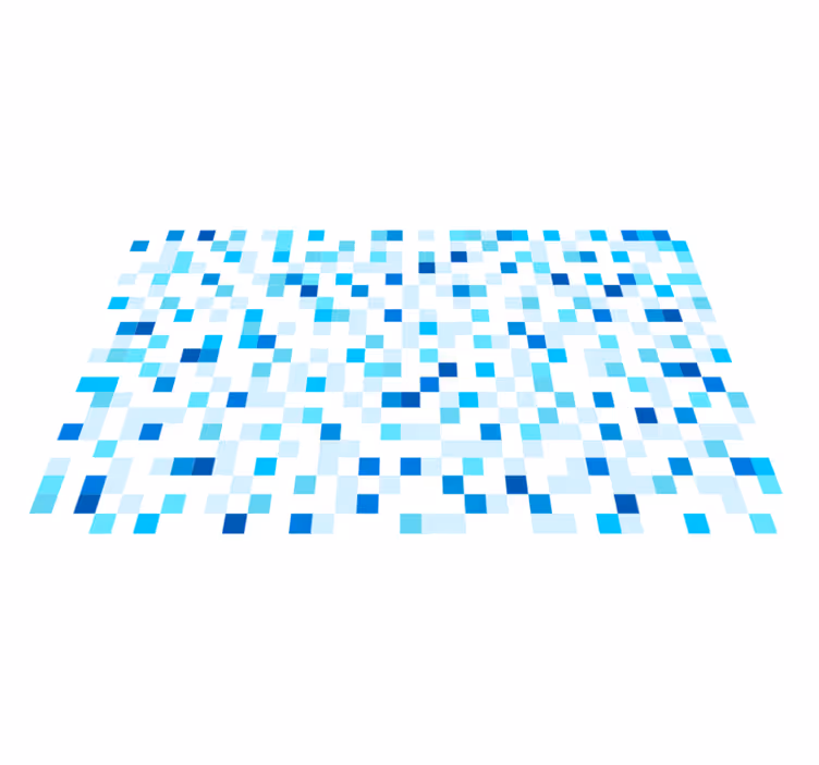 Blue Mosaic Motif tile carpet - TenStickers