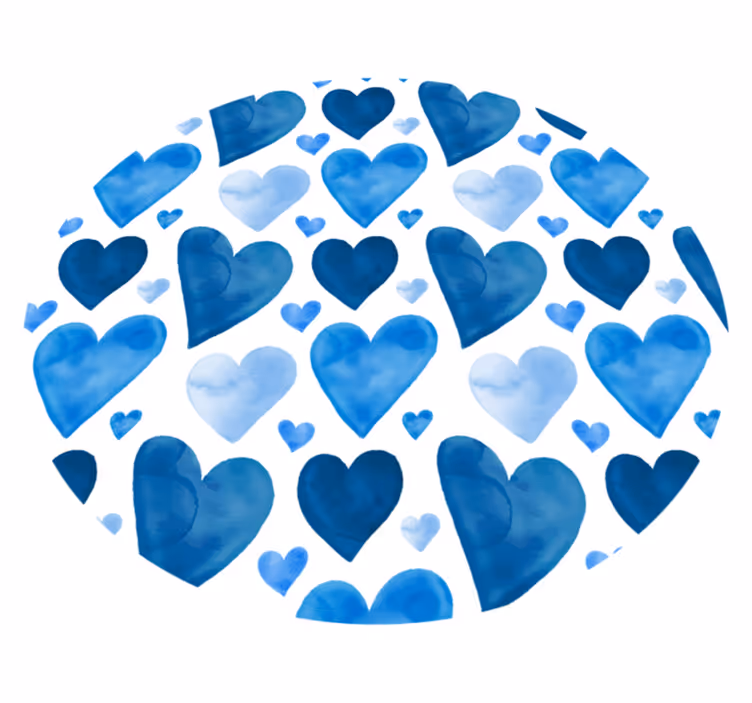 Blue heart pattern teenage bedroom rug - TenStickers