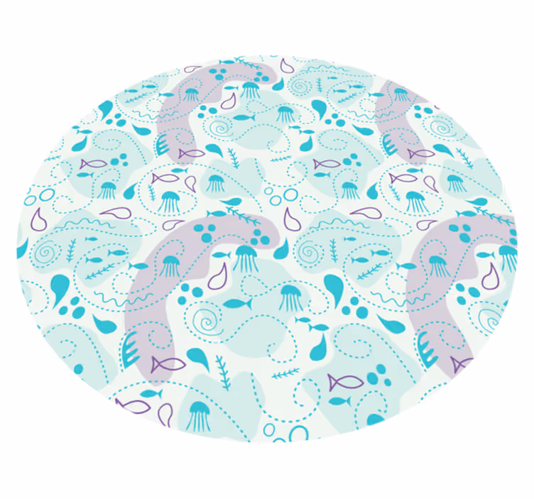 Oceanic wave patterns bathroom mat - TenStickers