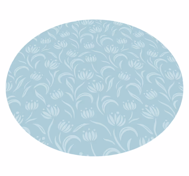 Blue soft pattern floral rug - TenStickers