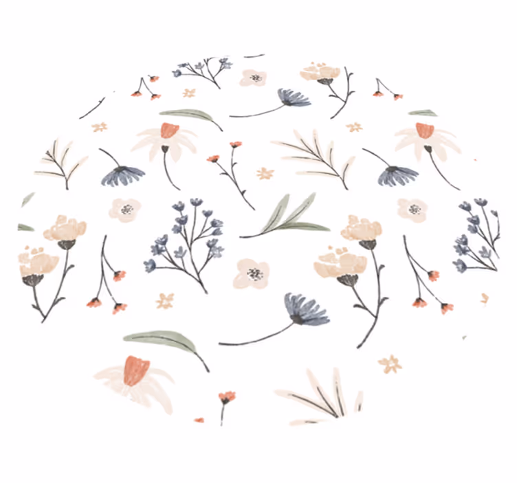 Minimalist elegant design floral rug - TenStickers
