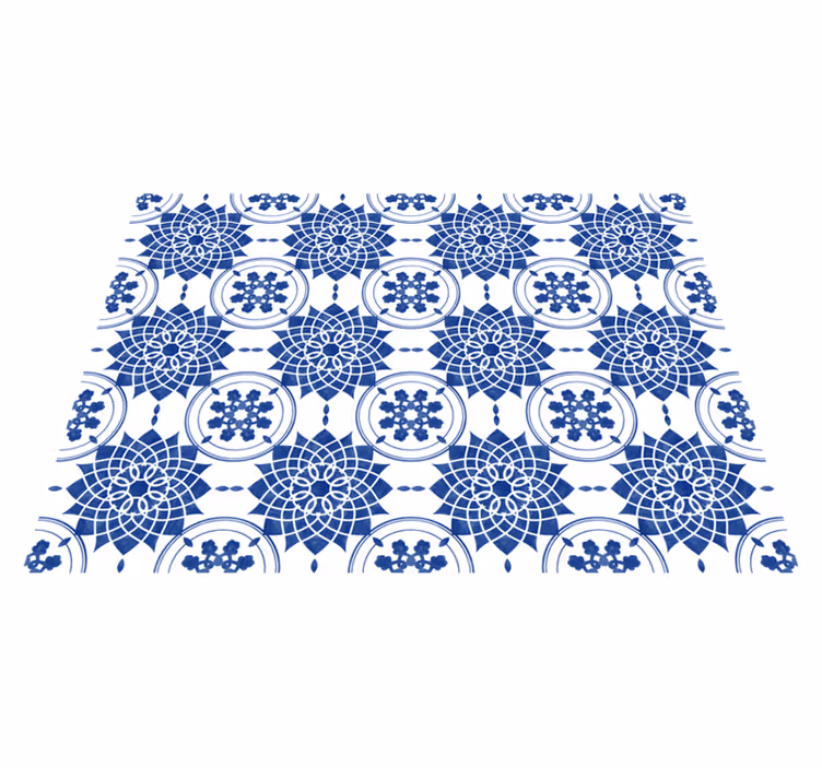 Blue circles tile style bathroom flooring - TenStickers