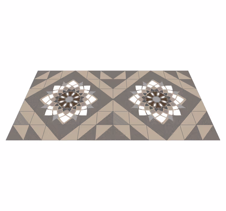 Geometric Floral Motif mosaic rug - TenStickers
