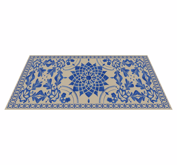 Complex Botanical Motif mandala rug - TenStickers