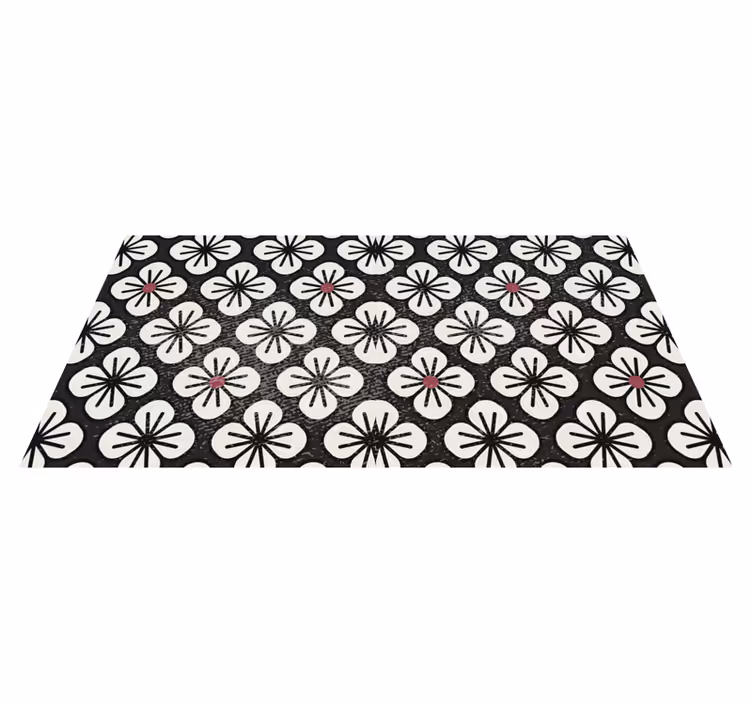Stylish brown clovers floral rug - TenStickers