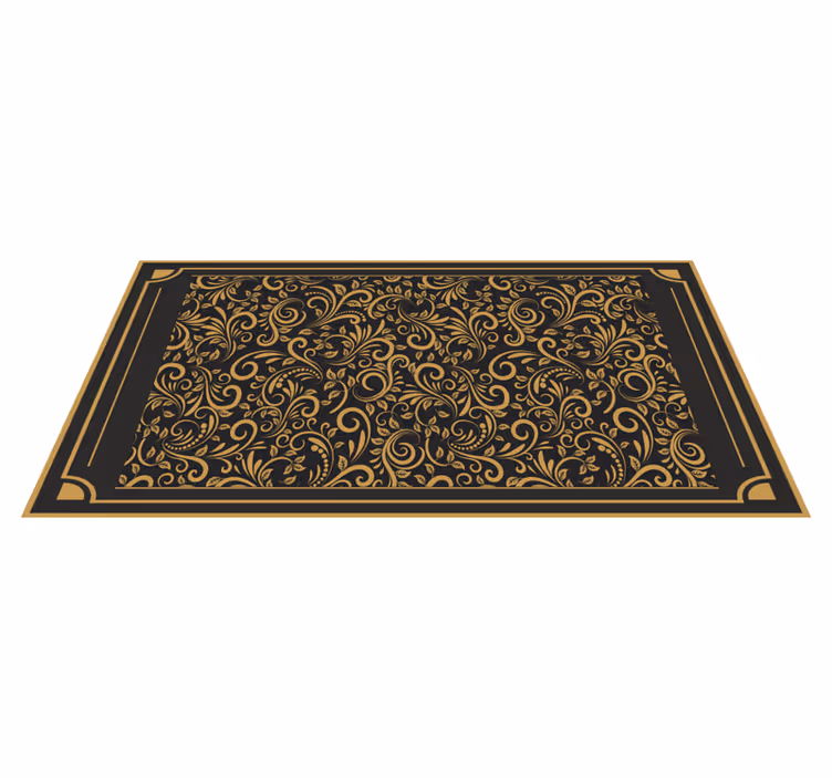 Golden elegant foliage hall rug - TenStickers