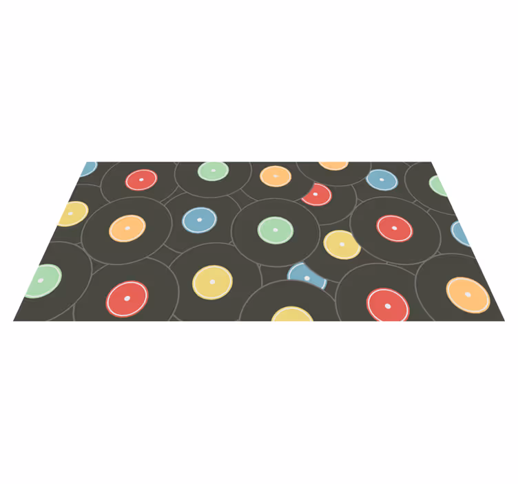 Vibrant Vinyl Discs teenage bedroom rug - TenStickers