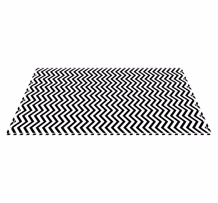 Chevron black and white geometric rug - TenStickers