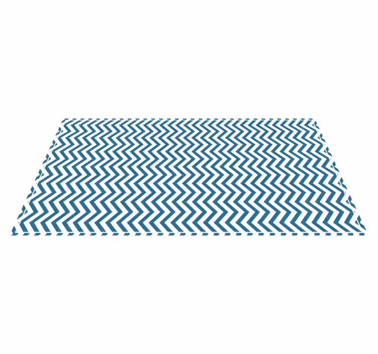 Blue and white chevron style stripes rug - TenStickers