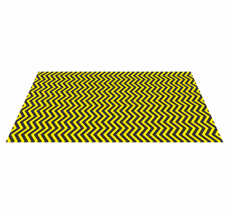 Black and yellow zigzag design bedroom rug - TenStickers