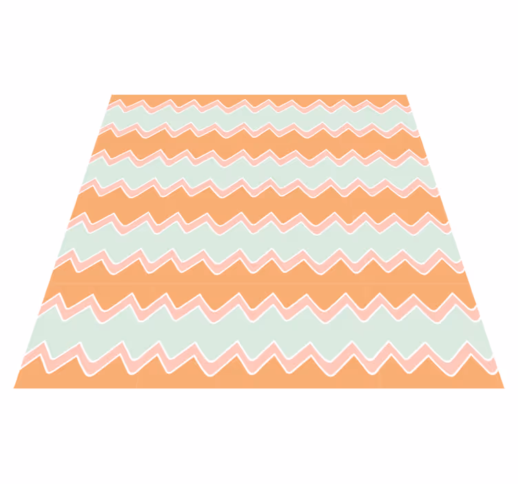 Beige and blue zigzag pattern geometric rug - TenStickers