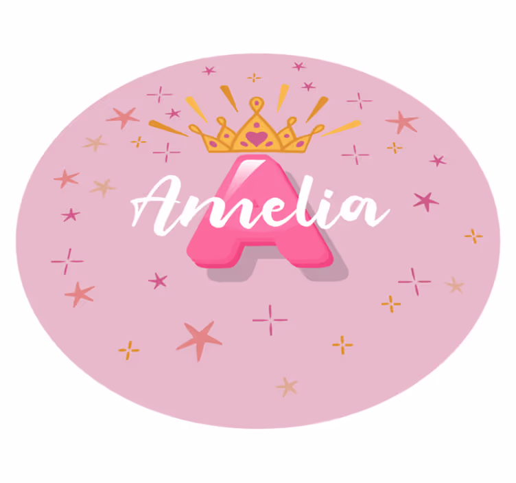 Princess personalised name kids rug - TenStickers