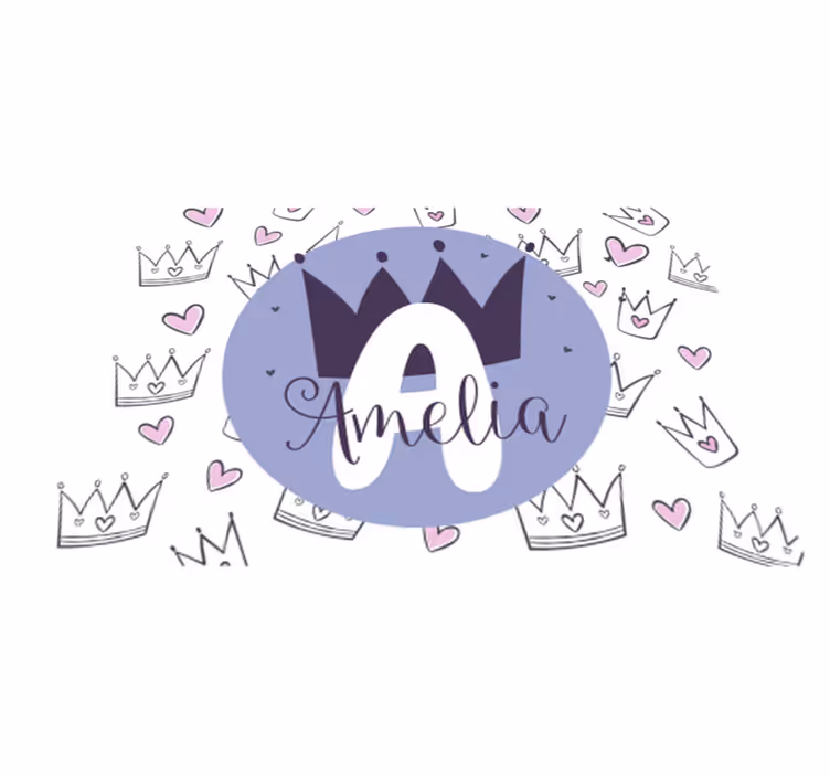 Personalized crown print kids rug - TenStickers