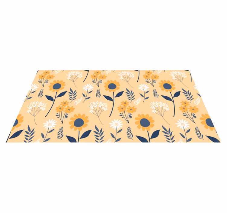 Floral rug joyful botanical design - TenStickers