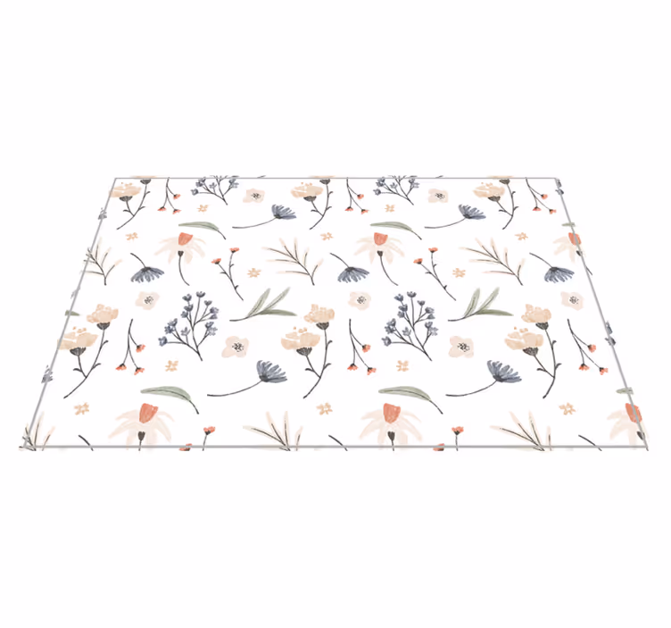 Floral Botanical Element living room rug - TenStickers