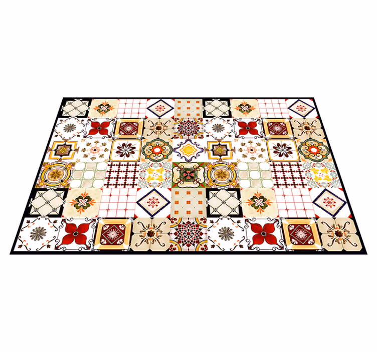 Colorful mosaic patterns tile carpet - TenStickers