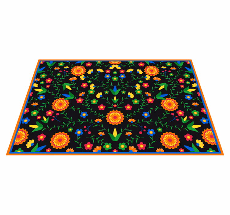 Colors Vibrant Motif floral rug - TenStickers