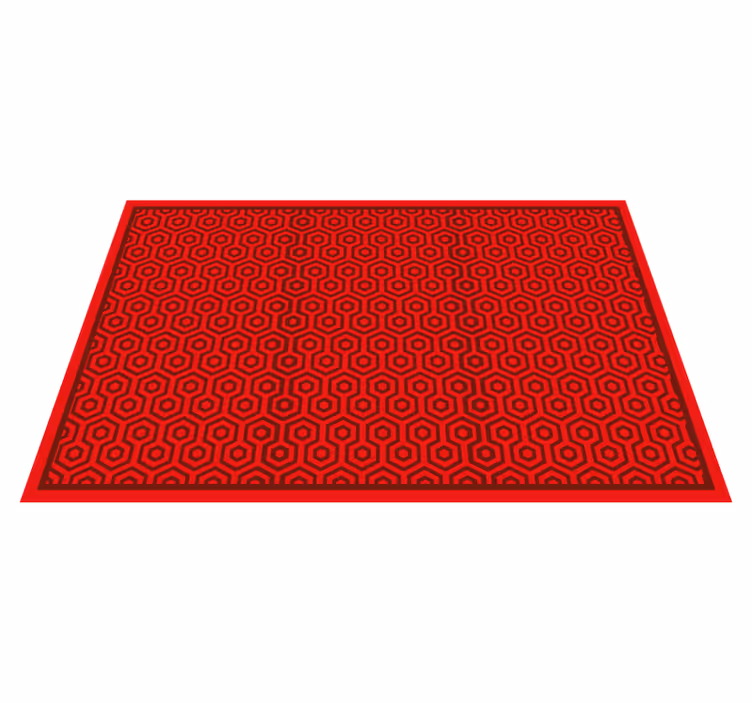 Red gometric pattern kitchen floor tiles - TenStickers