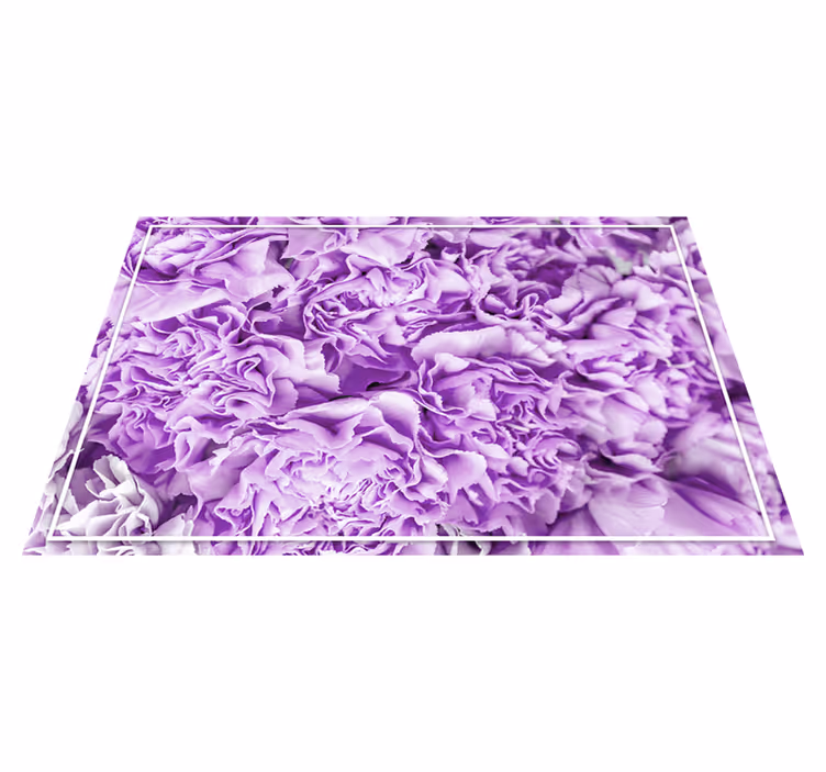 Vibrant Purple Blooms floral rug - TenStickers