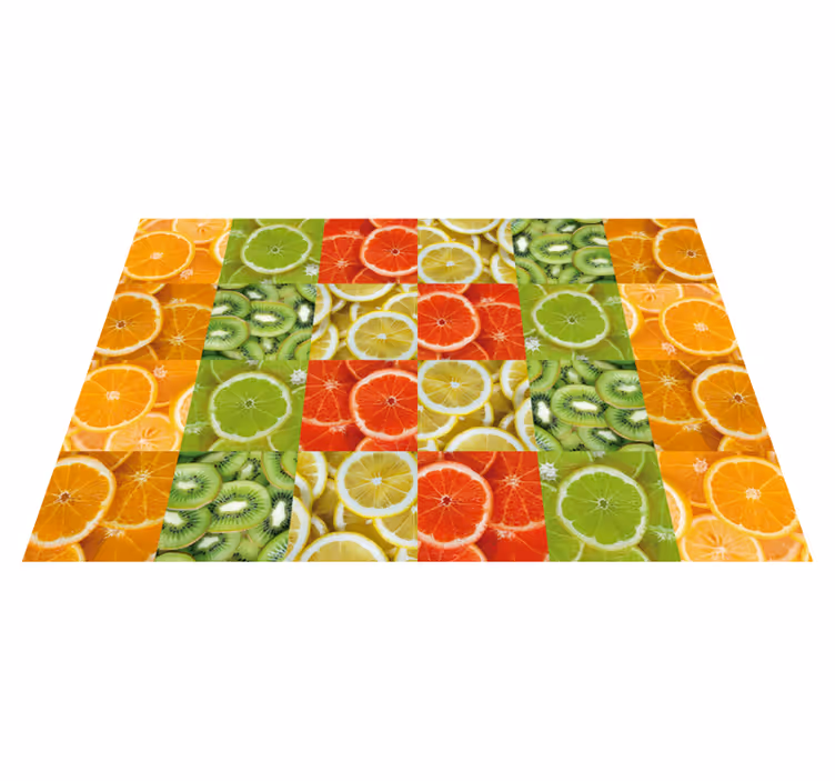 Citrus slice mosaic kitchen mat - TenStickers