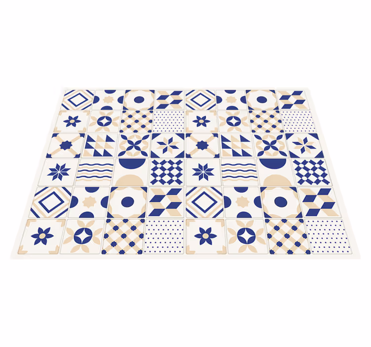 Geometric pattern tile carpet - TenStickers