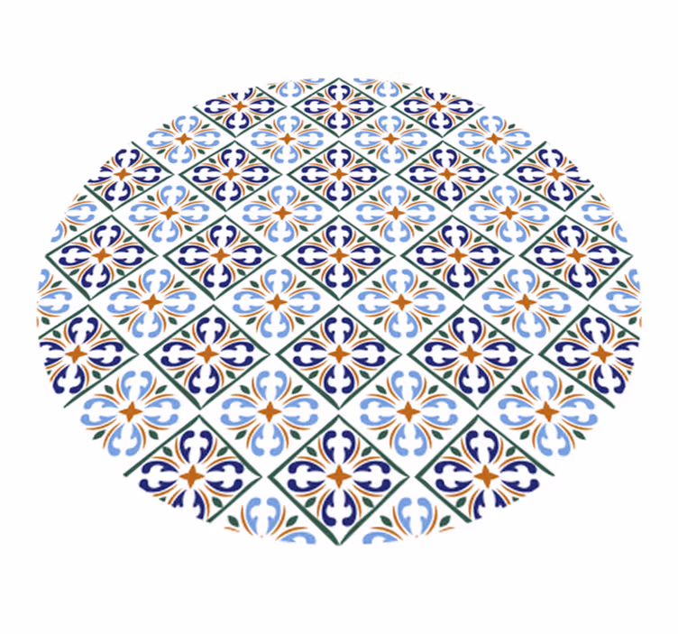 Geometric blue shades tile carpet - TenStickers