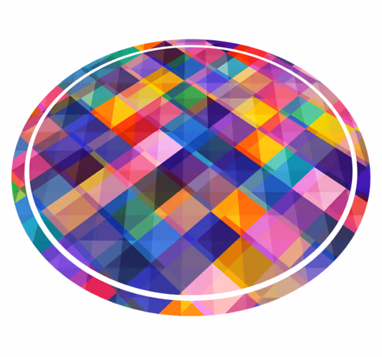 Colorful patchwork pattern geometric rug - TenStickers