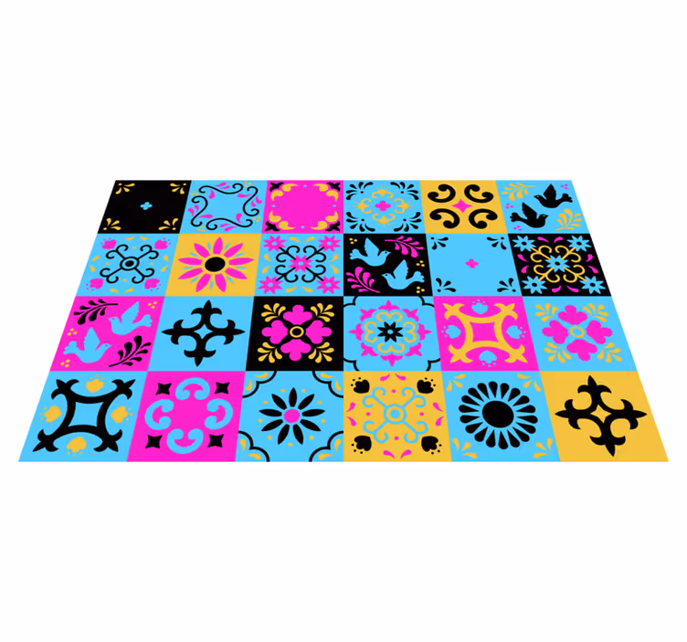 Mosaic rug colorful pattern mosaic - TenStickers